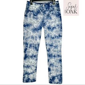 NYDJ Tie Die White & Blue Skinny Jeans Sz 4